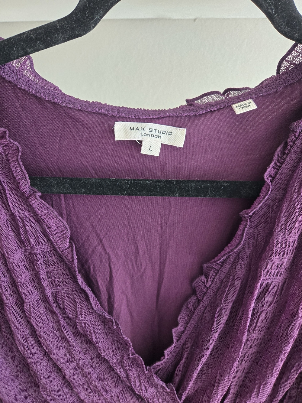 Max Studio Plum V-Neck Tiered Maxi Dress - Picture 2 of 5